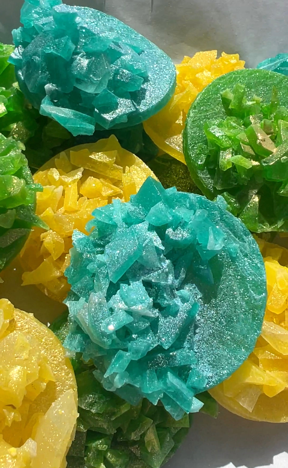 Blue Raspberry Crystal Gems Candy Cluster - lightly sour