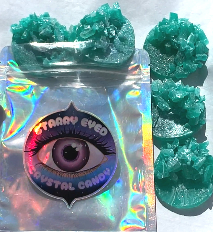 Blue Raspberry Crystal Gems Candy Cluster - lightly sour